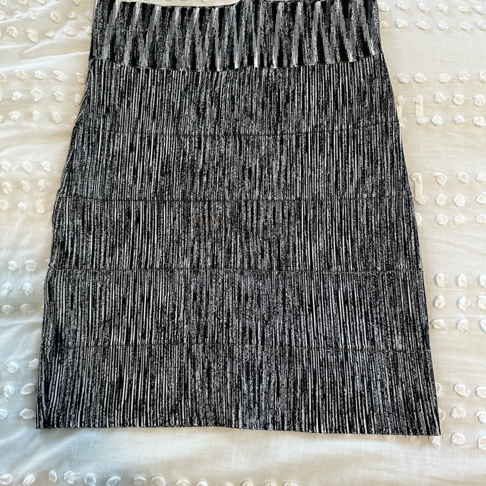 Elegant Black and White Striped Skirt